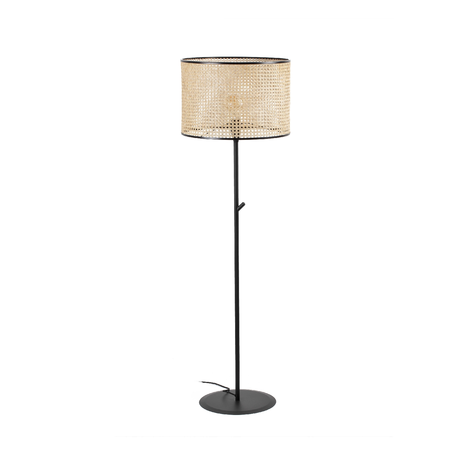Lampadar / Lampa de podea moderna design natural MAMBO negru/ratan 64313-49