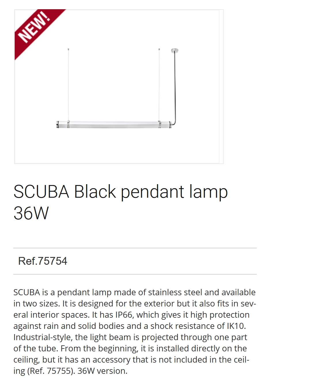Lampa LED tavan de iluminat exterior SCUBA 36W 75754 2