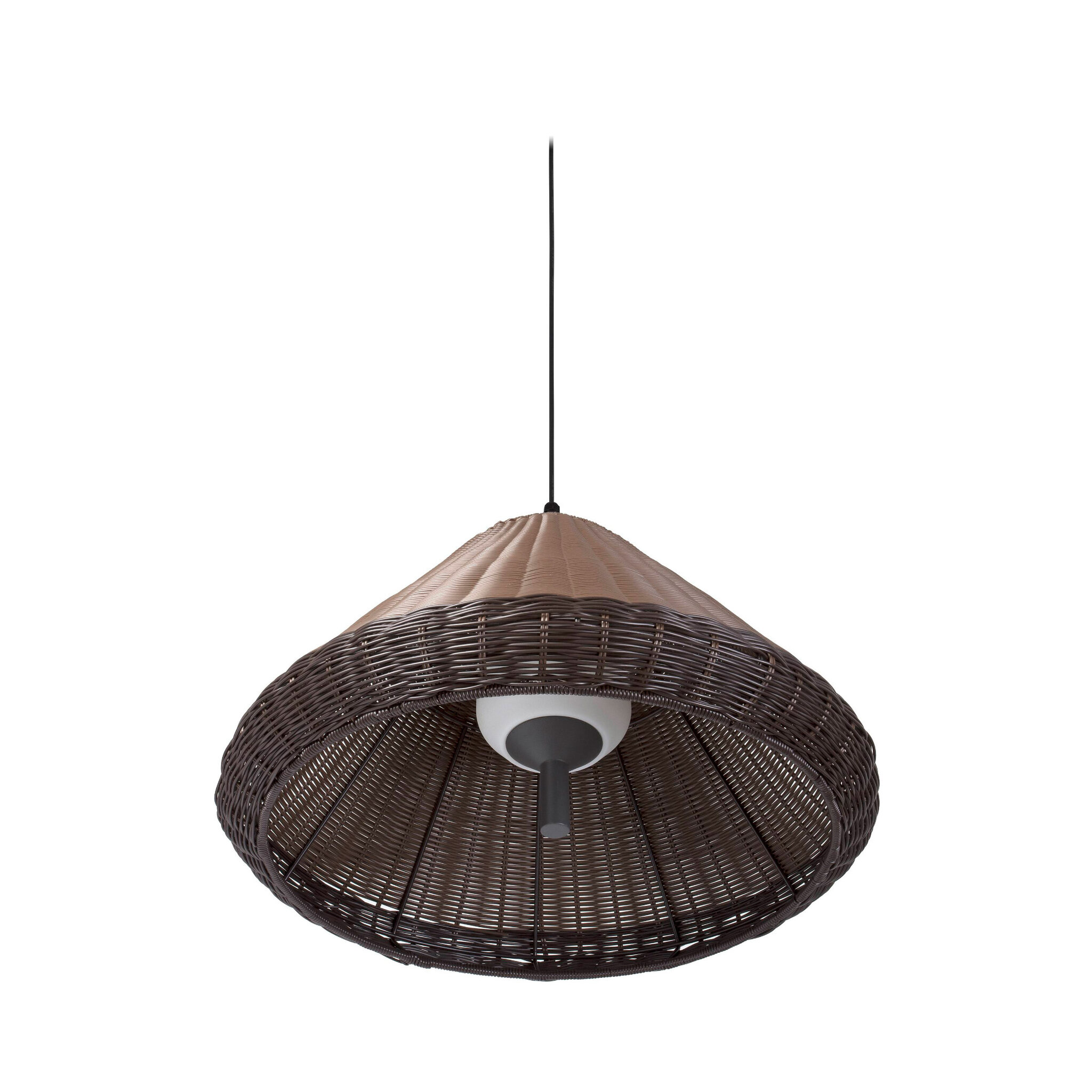 Lustra/Pendul iluminat exterior decorativ SAIGON cone W70 gri/maro