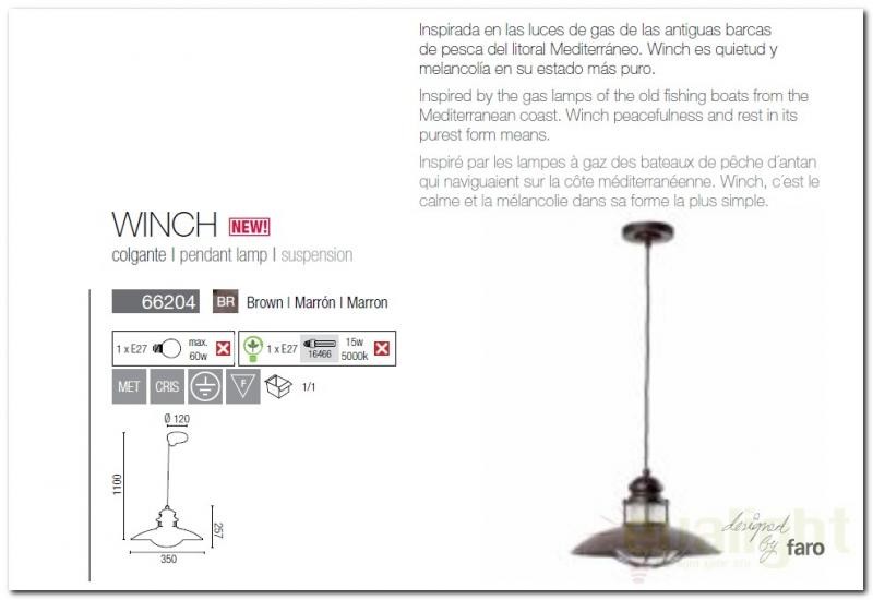 Pendul rustic diametru 35cm Winch 66204 3
